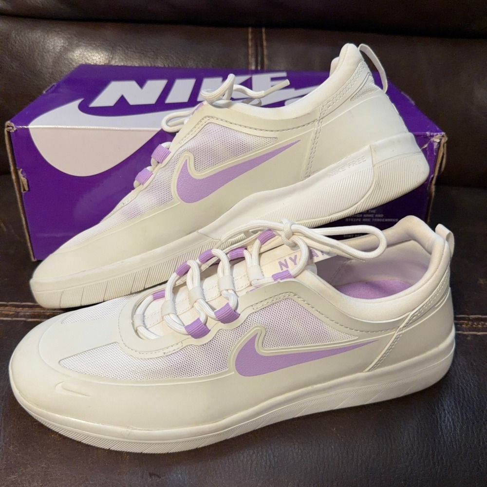 Nike SB Nyjah Free 2 Summit White Light Marine Purple BV2078-108 Mens 10
